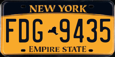 NY license plate FDG9435