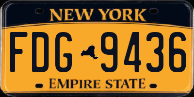 NY license plate FDG9436