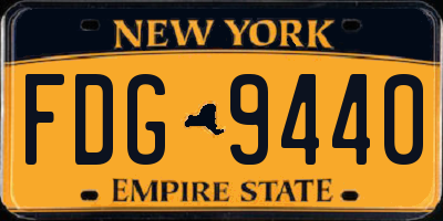 NY license plate FDG9440