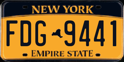 NY license plate FDG9441