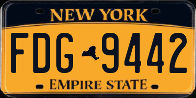 NY license plate FDG9442