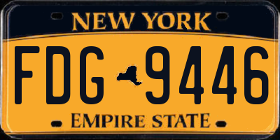 NY license plate FDG9446