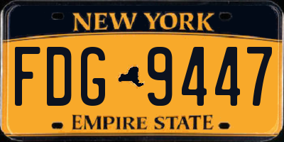 NY license plate FDG9447