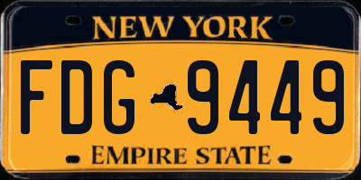 NY license plate FDG9449