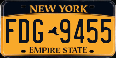 NY license plate FDG9455