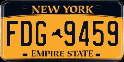 NY license plate FDG9459
