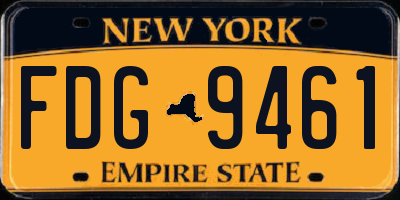 NY license plate FDG9461