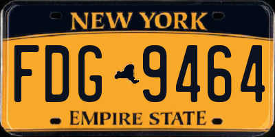 NY license plate FDG9464