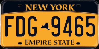 NY license plate FDG9465