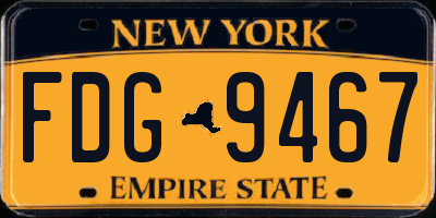 NY license plate FDG9467