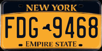 NY license plate FDG9468
