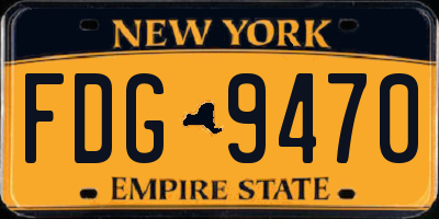 NY license plate FDG9470