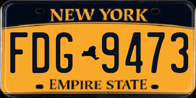 NY license plate FDG9473
