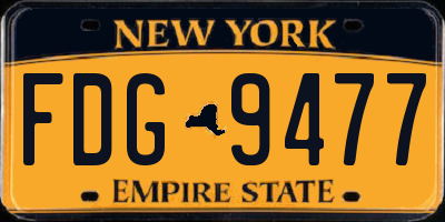 NY license plate FDG9477