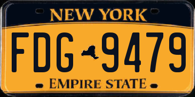 NY license plate FDG9479