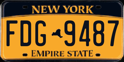 NY license plate FDG9487
