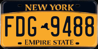 NY license plate FDG9488