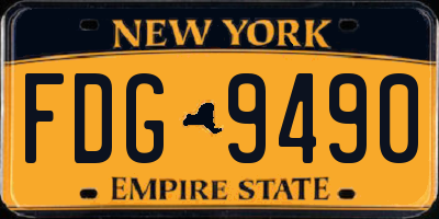 NY license plate FDG9490