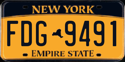 NY license plate FDG9491