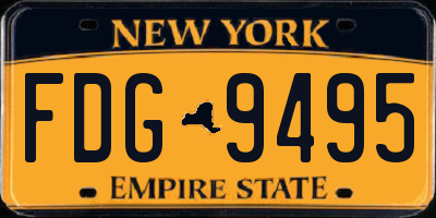 NY license plate FDG9495