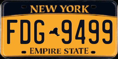 NY license plate FDG9499
