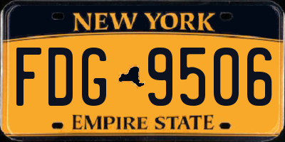 NY license plate FDG9506