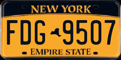 NY license plate FDG9507
