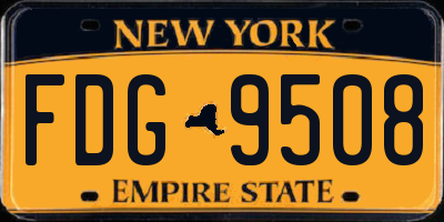 NY license plate FDG9508