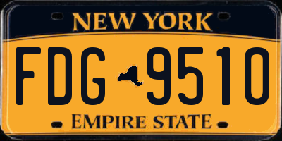 NY license plate FDG9510