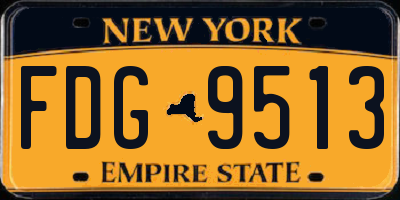 NY license plate FDG9513
