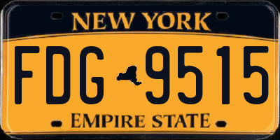 NY license plate FDG9515