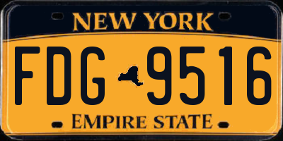 NY license plate FDG9516