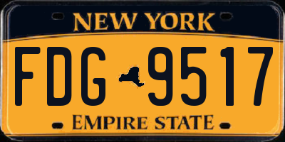 NY license plate FDG9517