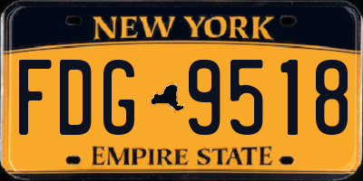 NY license plate FDG9518