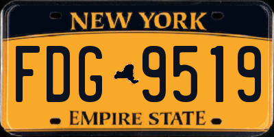 NY license plate FDG9519