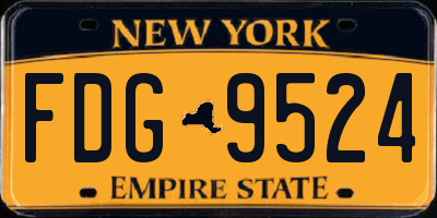 NY license plate FDG9524