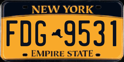 NY license plate FDG9531