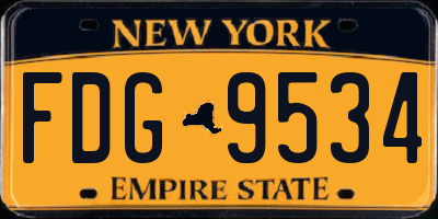 NY license plate FDG9534