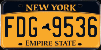 NY license plate FDG9536