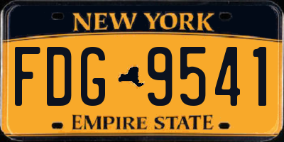 NY license plate FDG9541