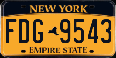 NY license plate FDG9543