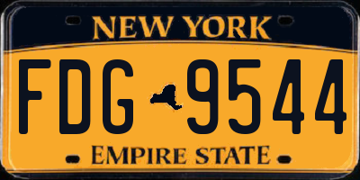 NY license plate FDG9544
