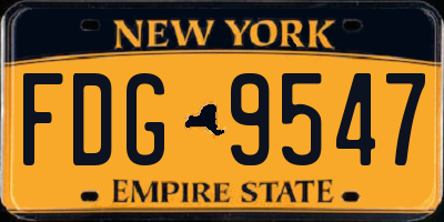 NY license plate FDG9547