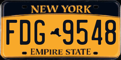 NY license plate FDG9548