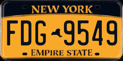 NY license plate FDG9549