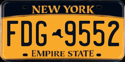 NY license plate FDG9552
