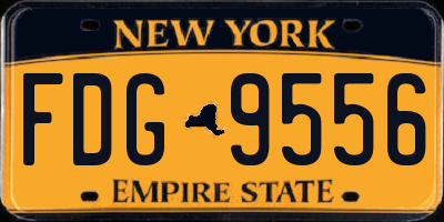 NY license plate FDG9556