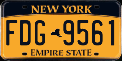 NY license plate FDG9561