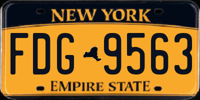 NY license plate FDG9563