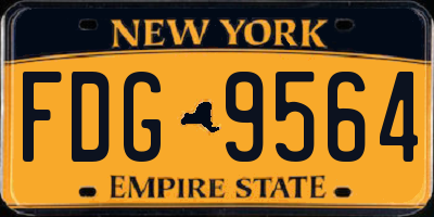 NY license plate FDG9564